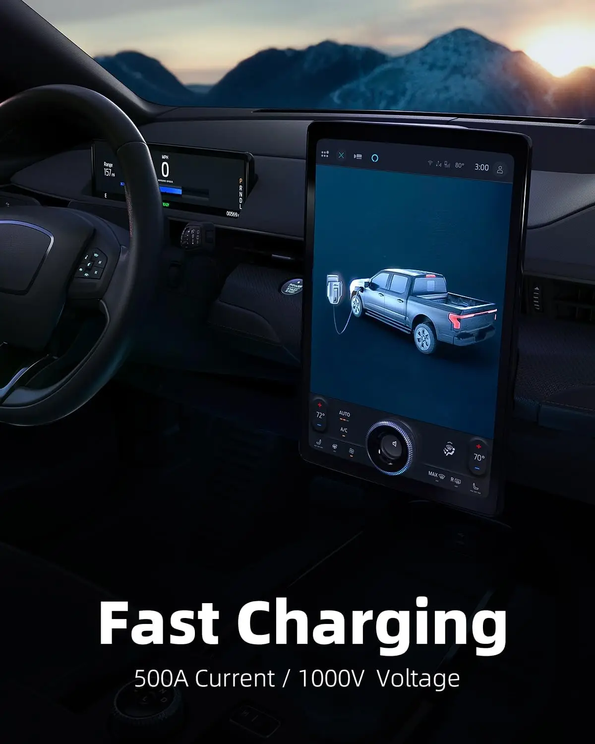 تم ترقيتها لشاحن Tesla Supercharger إلى محول شاحن CCS1، بحد أقصى 500 أمبير 1000 فولت شحن سريع NACS إلى محول CCS