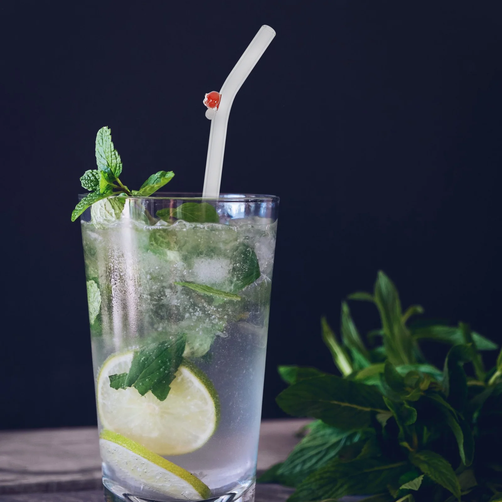 

1Set Washable Reusable Glass Straws Mushroom Design for Daily Use in Bars Themed Parties and Home Glass Straw Beverage Straws