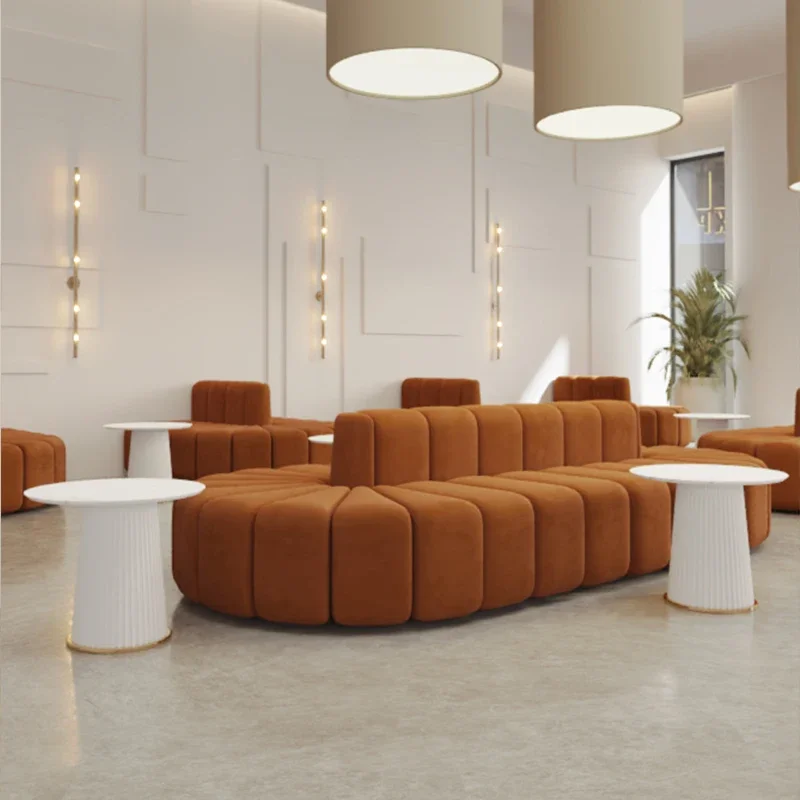 

ack-to-back sofa, special-shaped dessert milk tea shop, beauty salon clothing store, lounge area reception, card seat sofa