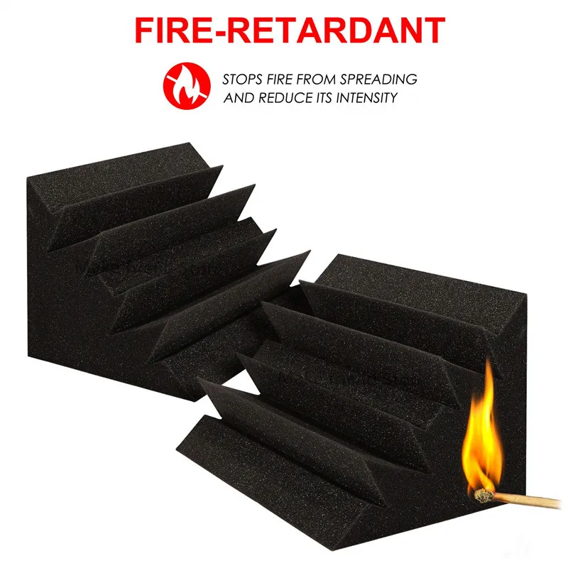 2/4/12Pcs 18x18x30cm Soundproofing Insulation Foam High Density Flame Retardant Bass Traps Acoustic Foam Studio Corner Foam