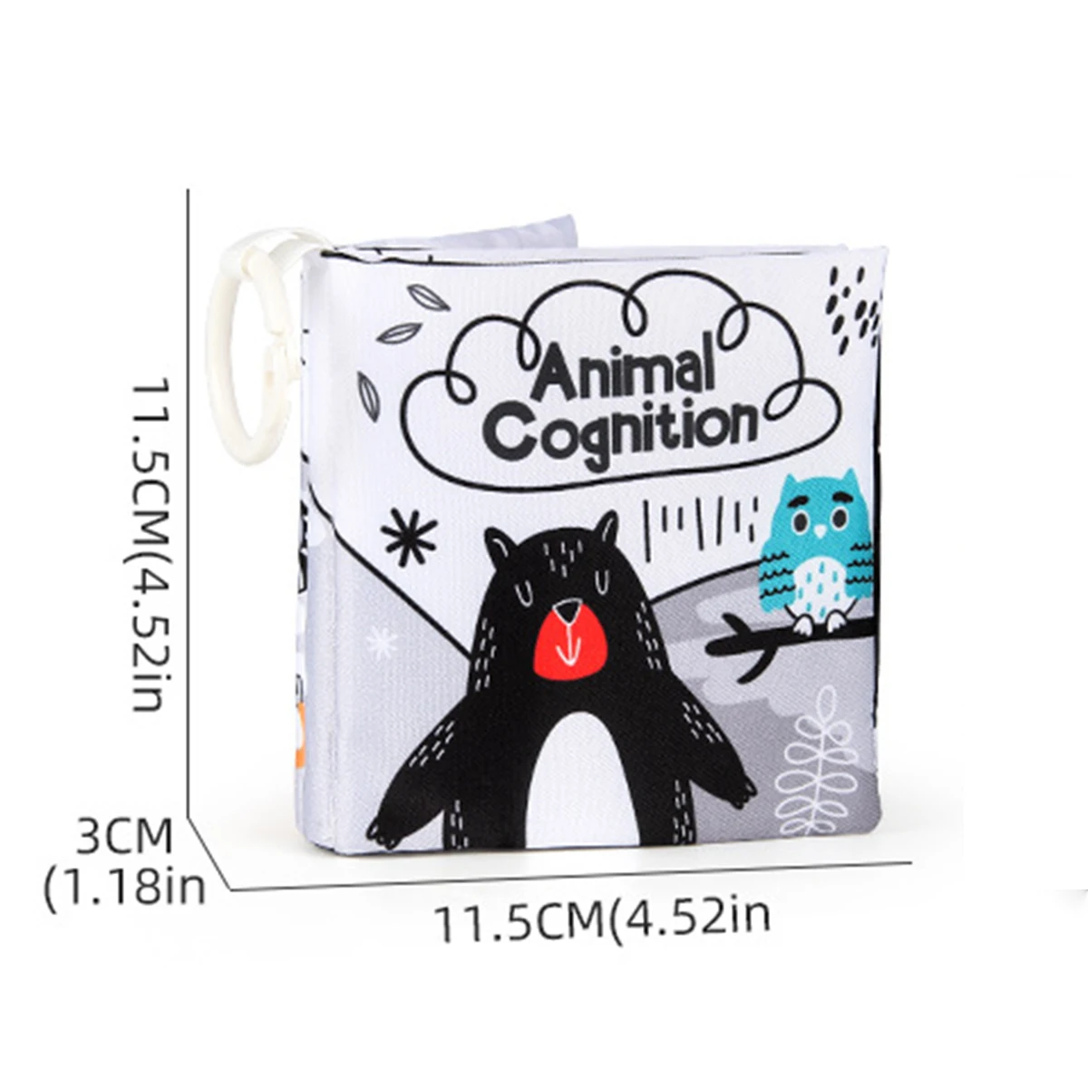 Libro di stoffa morbida per bambini Giocattoli Animali e animali subacquei Apprendimento di giocattoli educativi per 0+ Sviluppo precoce del bambino sensoriale