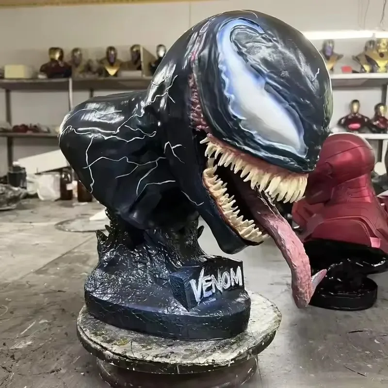 18-38 ซม.Marvel Venom รูปหน้าอกงานฝีมือเรซิ่น Venom Figurine Collection ตกแต่ง Tabletop จอแสดงผลของเล่น Figurine xmas ของขวัญ