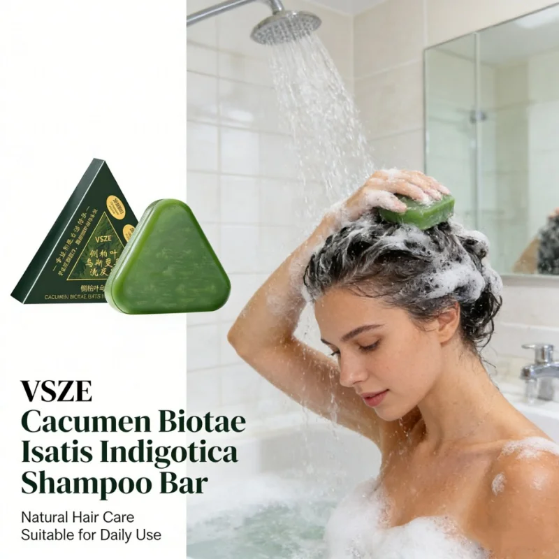 For VSZE Cacumen Biotae Shampoo Bar Natural Herbal Hair Soap Anti-Hair Loss Dandruff Control Oil Control for Hair Care