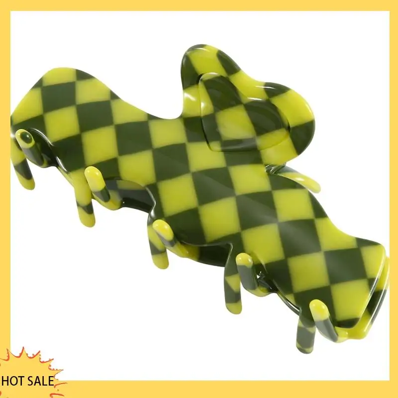 10.5CM Large Cellulose Acetate Hair Clips Replacement Accessories Retro Wavy Plaid Clip For Woman Girls Style A