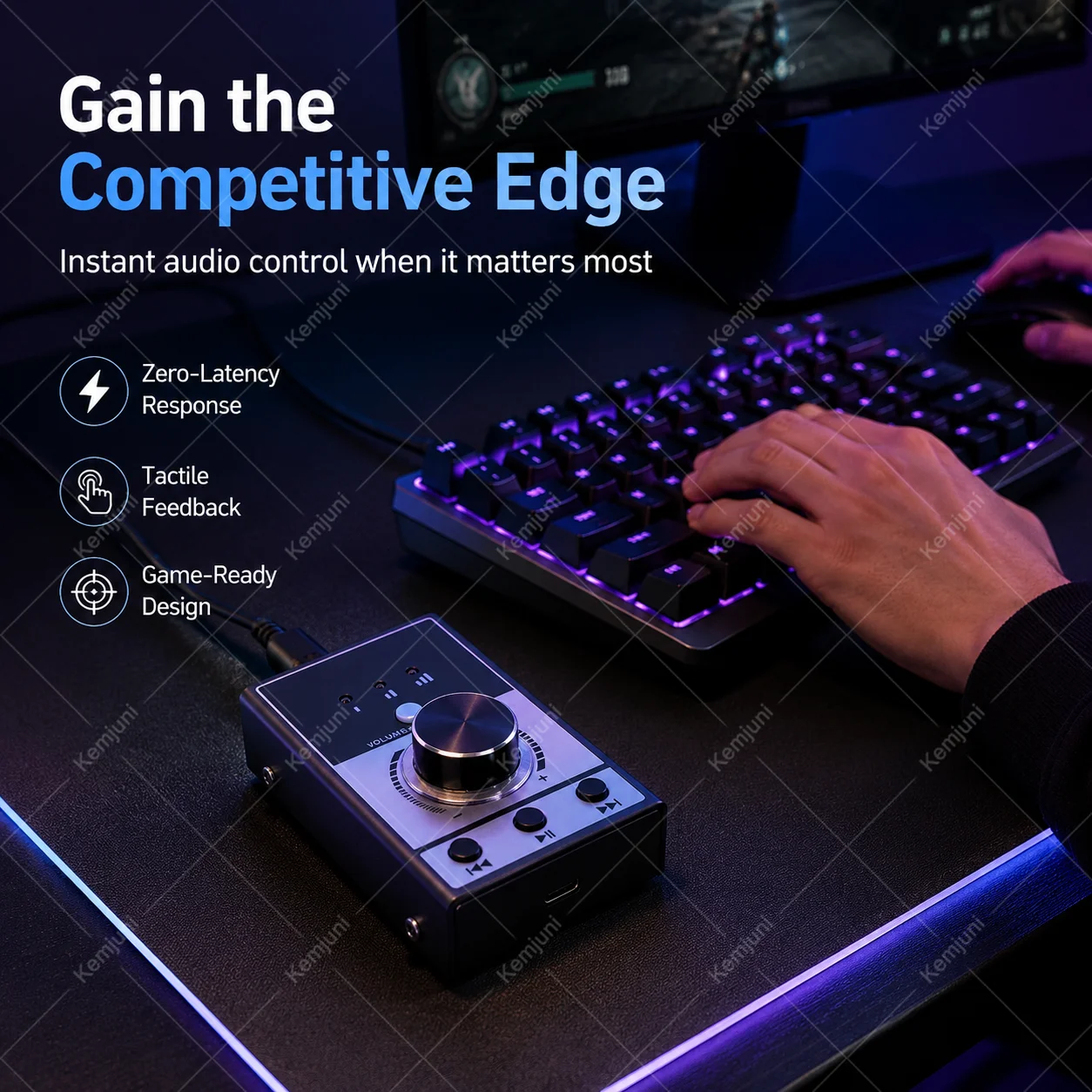 Computer Volume Control Multimedia USB Volume Adjustment Song Switching One Click Mute One Click Play KT2 view 4