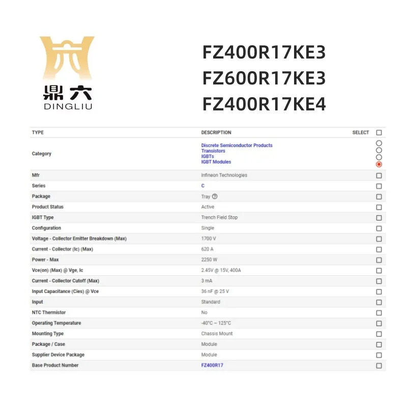 FZ400R17KE3 FZ600R17KE3 FZ400R17KE4 IGBT Module