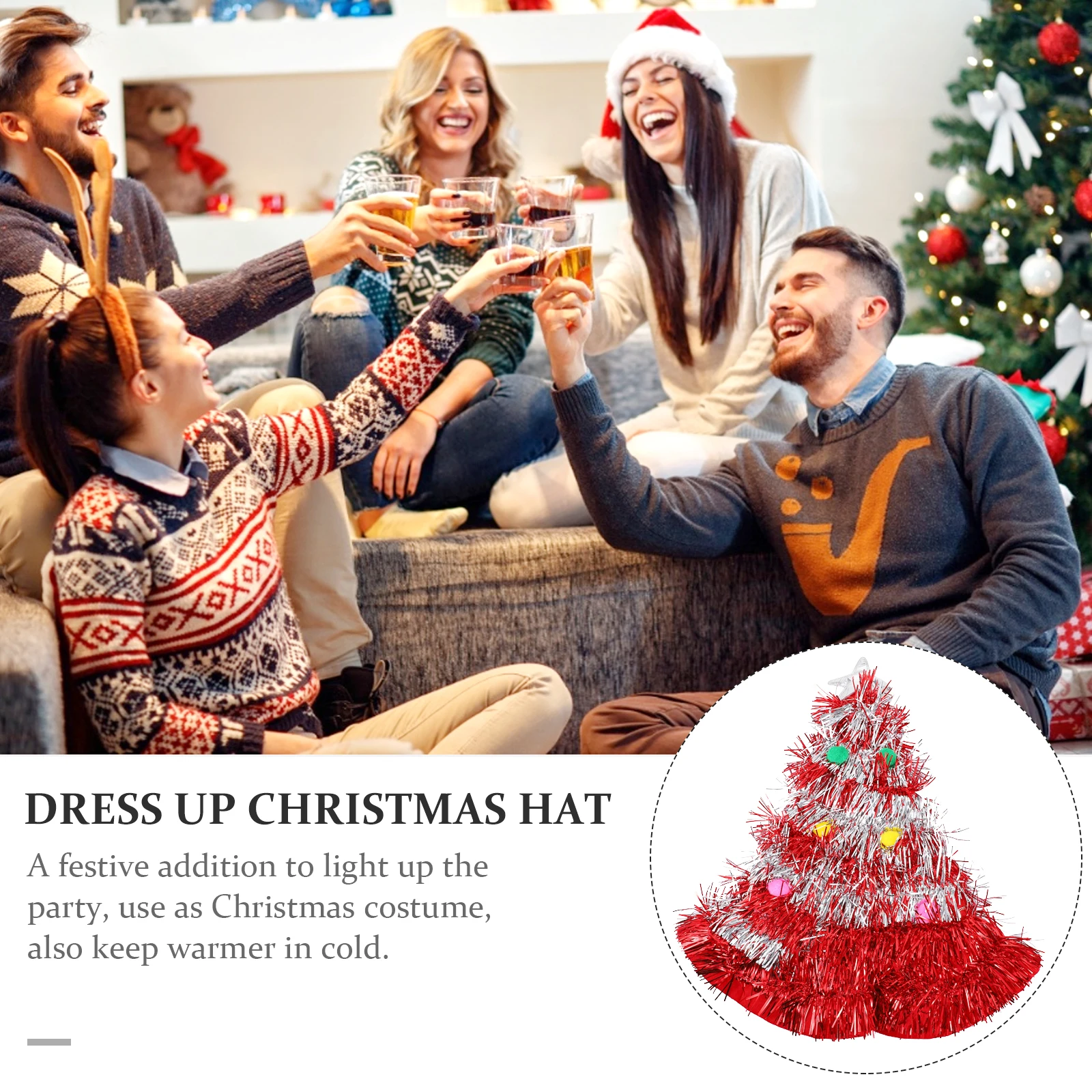 

1pc Christmas Nonwovens Glowing Xmas Hat Flashing Light Party Prop For Adults Festival Costume Decorative Lighting Hat