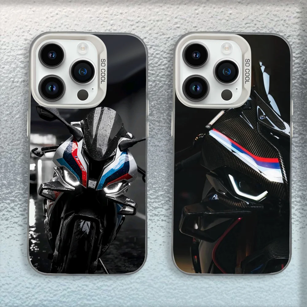 

Bike B-Bmwes Moto S1000rr Phone Case For iPhone 16,15,14,13,12,11,Mini,Pro,MAX White Matte Shockproof Cover