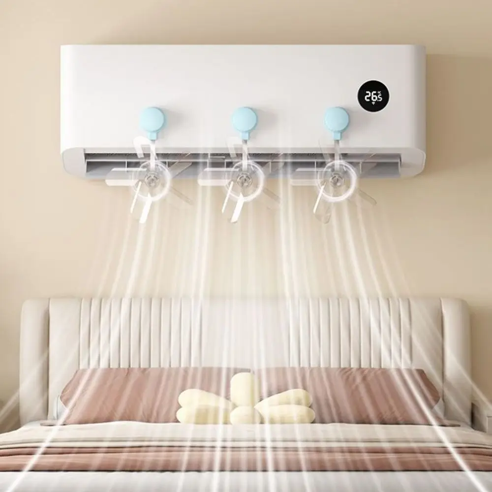 3Pcs Wall Mounted Conditioning Guide Fan Plastic Windmill Shaped Air Conditioner Windshield Adjustable Anti Direct Blowing
