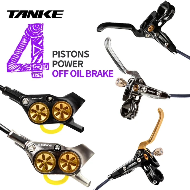 TANKE E Bike MTB 4 Piston Hydraulic Disc Brake Set 160mm Rotors Oil Pressure Brakes Front Rear Mountain Bicycle Clamp Ultralight AliExpress