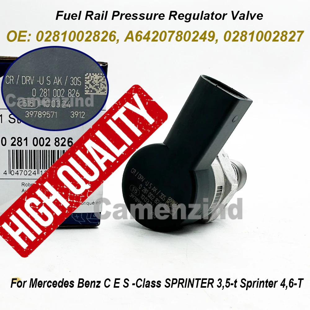 0281002826 a6420780249 0281002827 válvula reguladora de pressão do trilho de combustível para mercedes benz c e s-class de alta qualidade