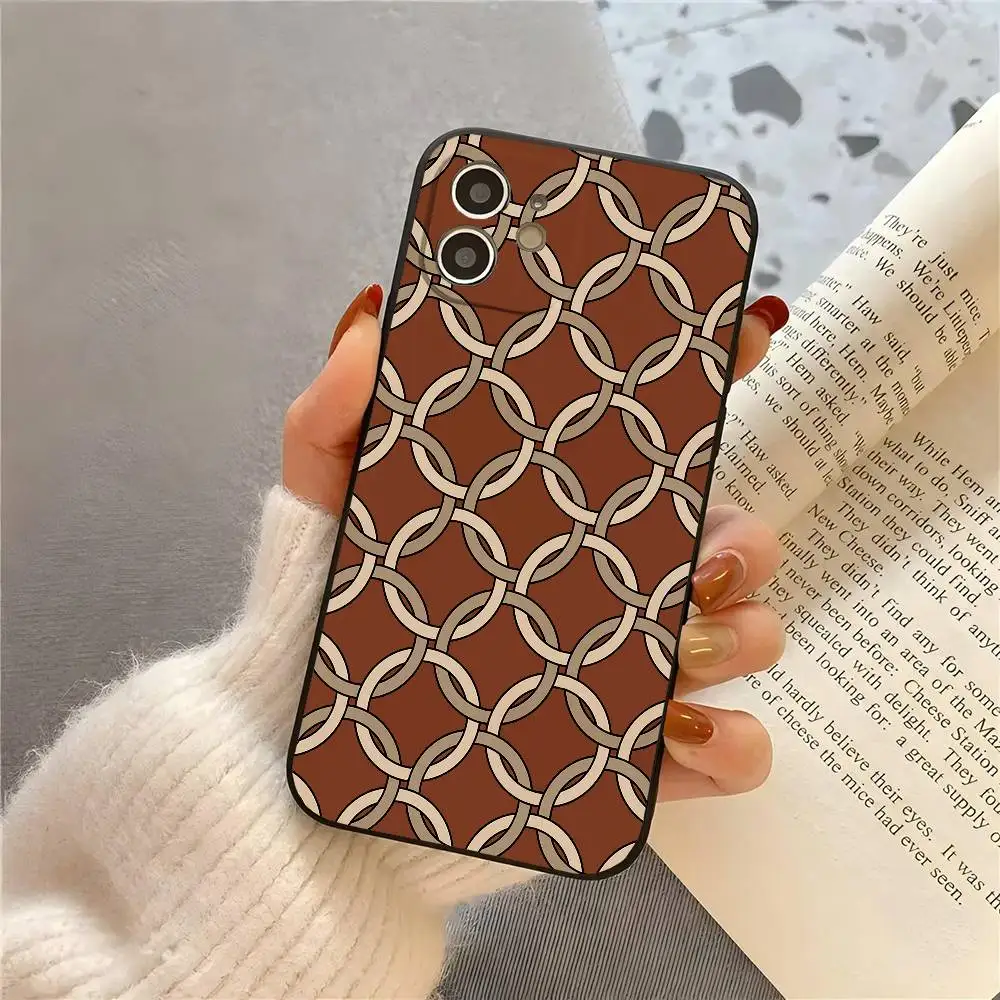 الفينيل سجلات نادي التنس البوهيمي الهندسة الحنين المشاعر جراب هاتف سيليكون لينة آيفون 16 15 14 13 12 11 زائد برو ماكس زائد