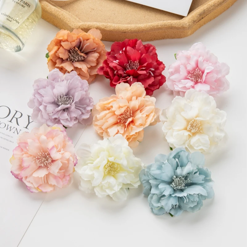 100 Stück Künstliche Pfingstrosenblumen für Wanddekoration, Scrapbooking, DIY, Kunstseiden-Staubfäden für Heimdekoration, Hochzeit, Garten, DIY-Weihnachtskranz – Detail 4