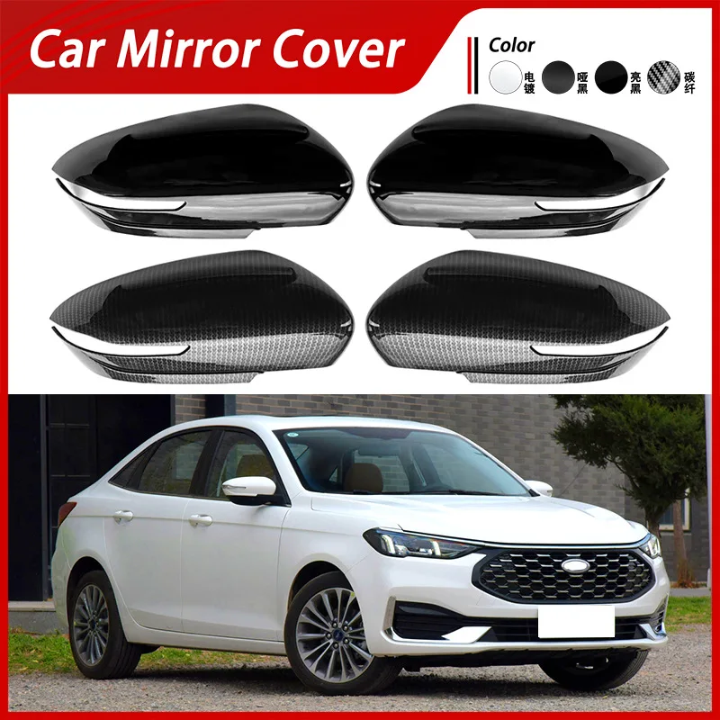 For 21-24 Ford Focus Escort Reverse Mirror Cover Rearview Mirror Housing Carbon Fiber Reflectors