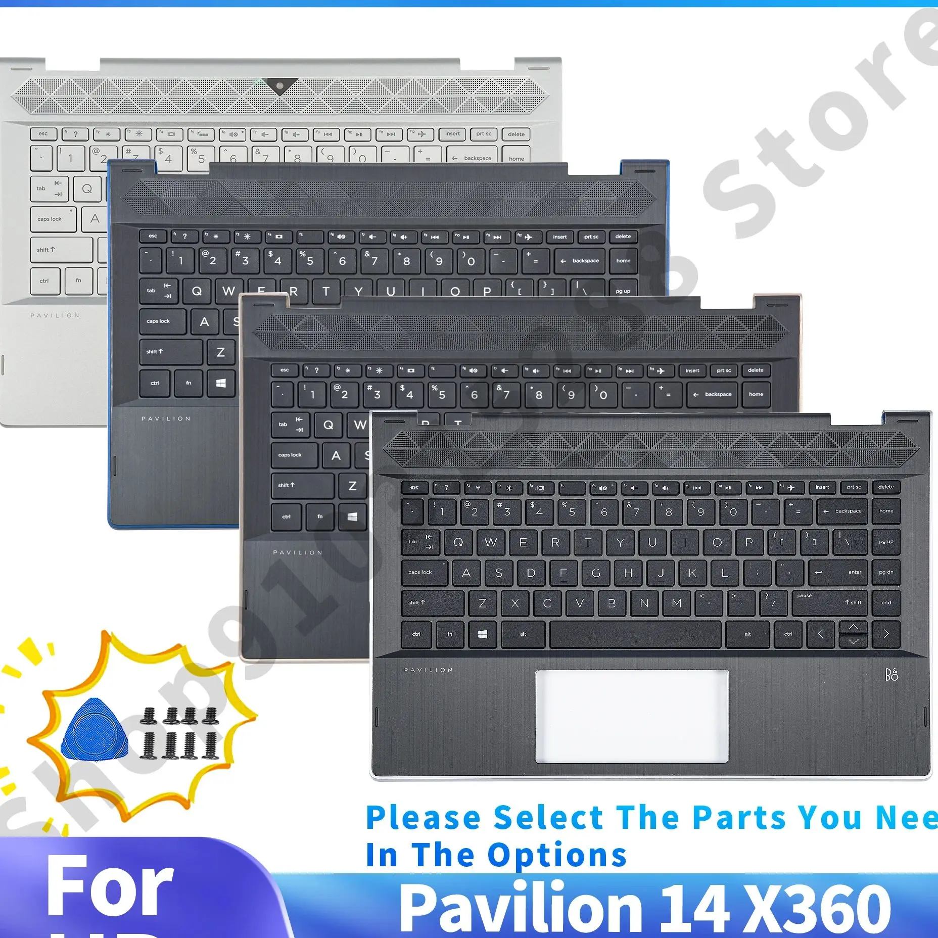 

Palmrest With Keyboard For Pavilion 14 X360 14-CD 14-CD1055CL TPN-W131 Upper Cover Black/Silver 14inch