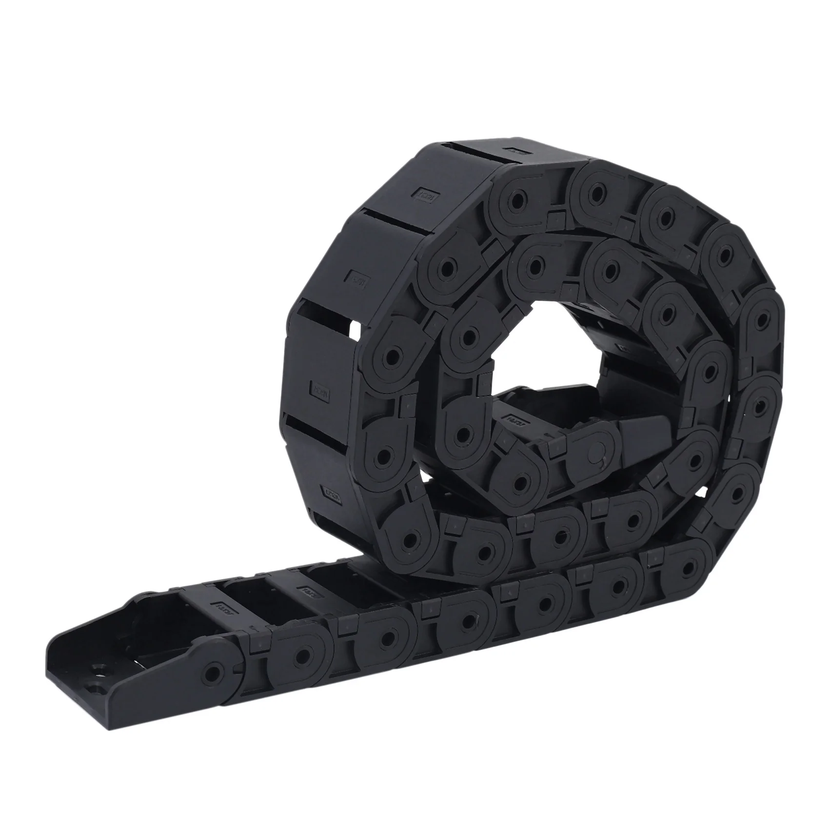 THIVN-4Pcs 18Mm X 37Mm Black Flexible Semi Enclosed Cable Drag Chain 1M 39.4 Inch