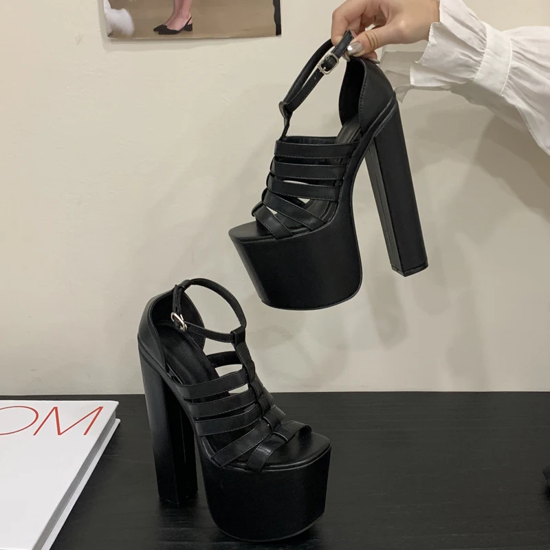 Eilyken 2026 تصميم جديد ضيق النطاق مشبك حزام الصنادل النساء الترا الكعوب أحذية موضة اللمحة تو ملهى ليلي Zapatos Mujer #5