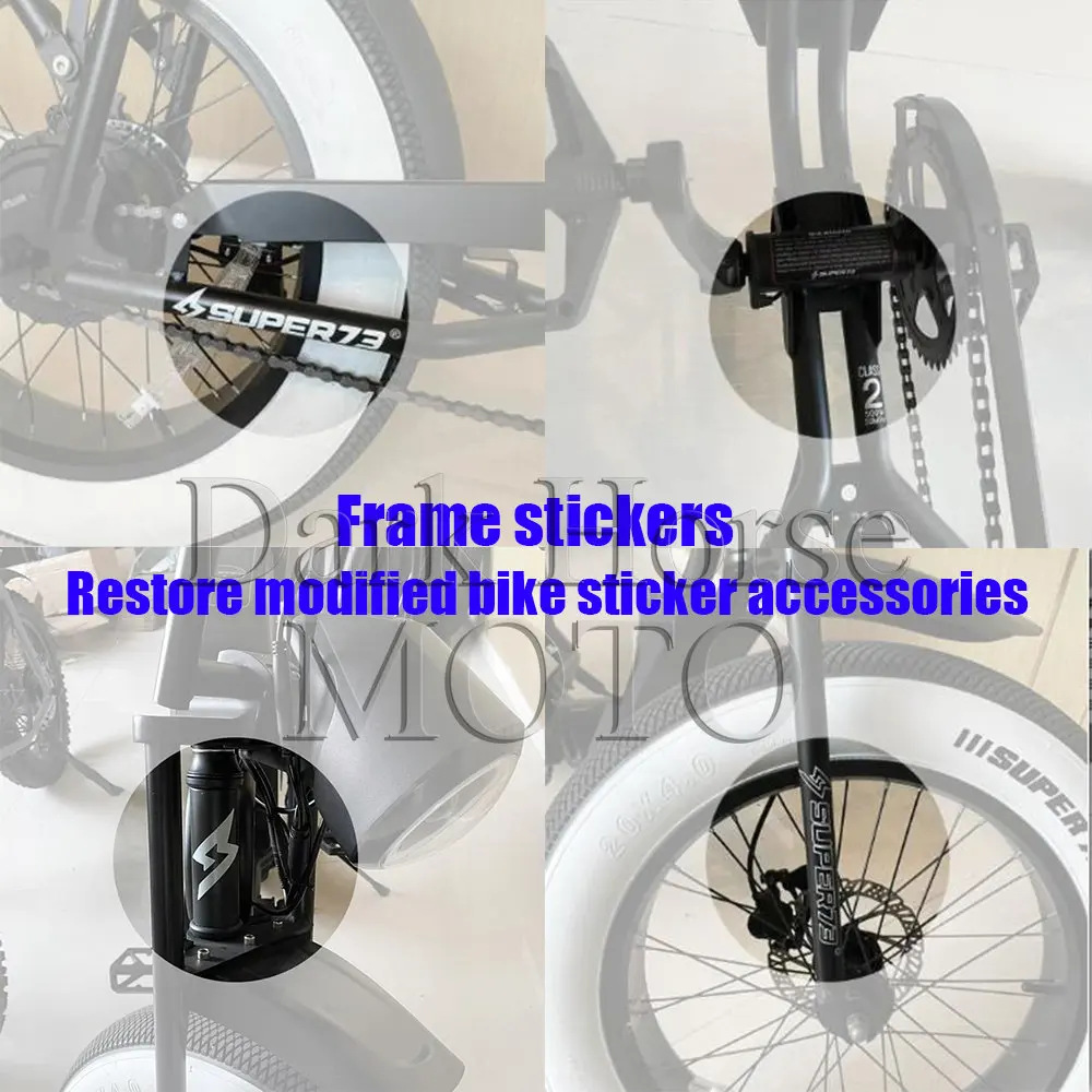 Electric Bike Frame Sticker Original Flat Replacement Model Modification Sticker Accessories For Super 73 S2  Super 73 S1