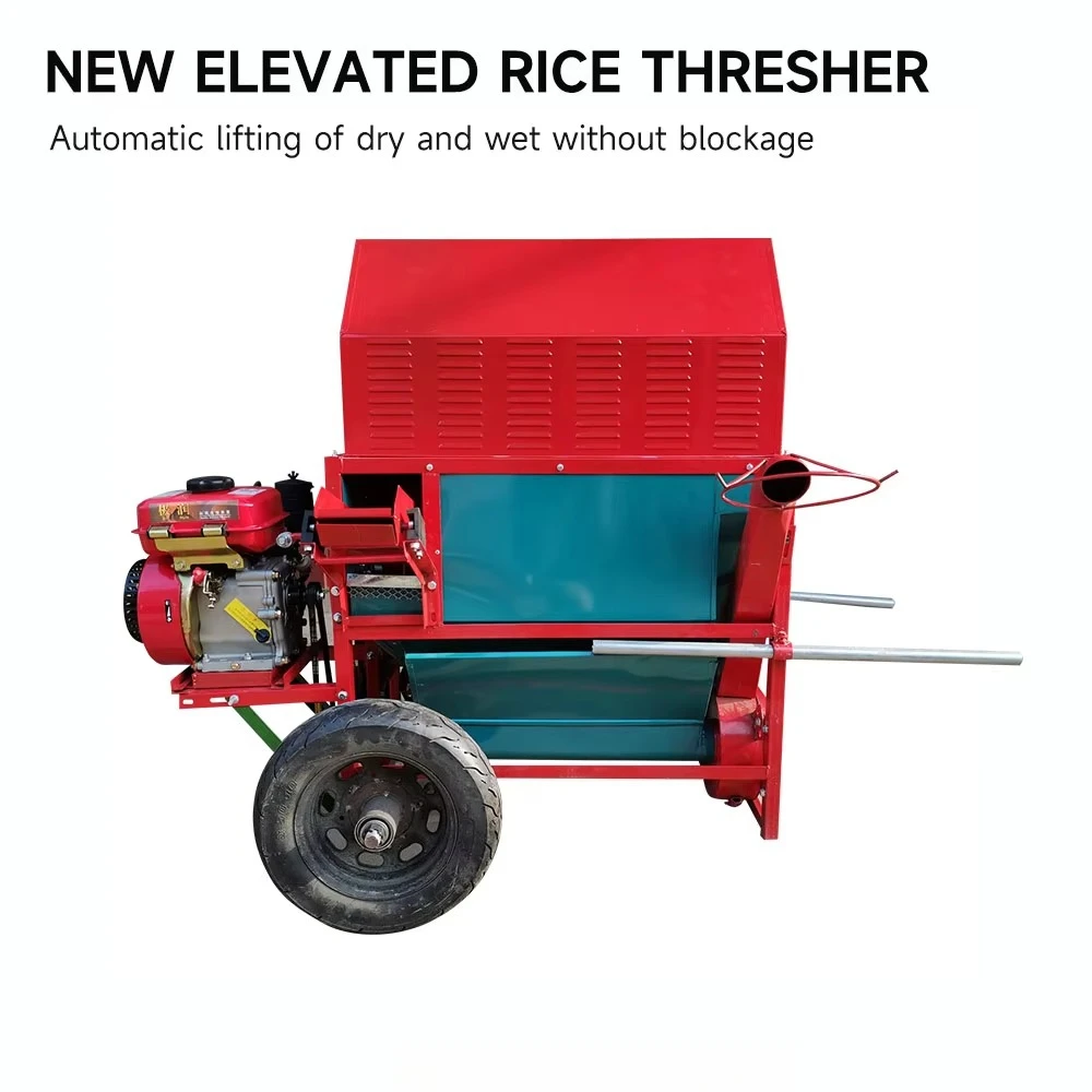 Automatic Multifunctional Paddy Rice Thresher Machine with Engine High Productivity 500-700kg/h Capacity Small Farm Use
