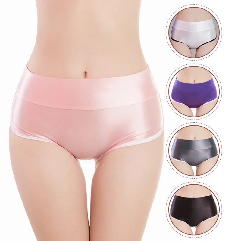 

Woman Underwear Oil Shiny Glossy Safety Short Pants Smooth Boxer Sexy Lingerie Elastic Knickers Butt Lifter Erotic Panties