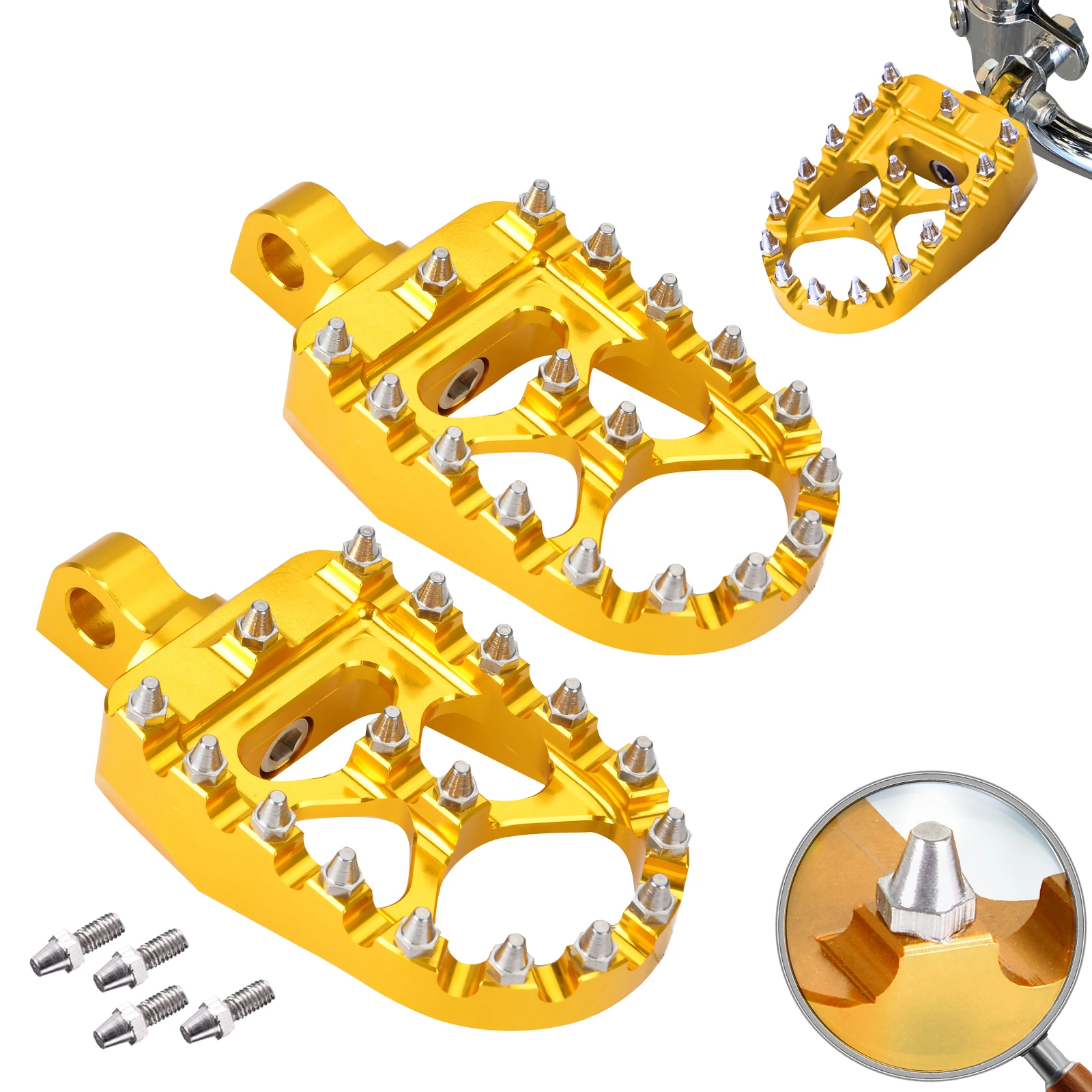 

Foot Pegs 360° Rotating Gold CNC Wide for Harley Dyna Sportster FLFB FLSTF Iron 883 Softail Street Glide Motorcycle Parts