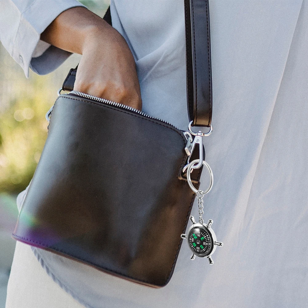 

Compass Keychain Hand Held Compact Alloy Backpack Pendant Camping Backpacking Holder