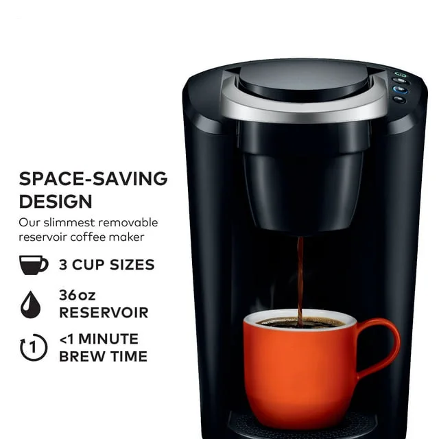 K-Compact Single-Serve K-Cup Pod Coffee Maker, Black