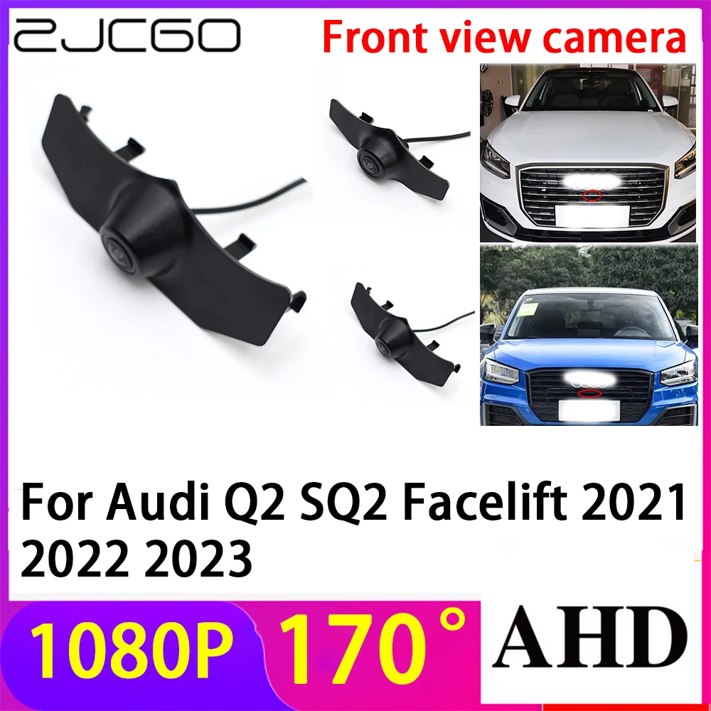 

ZJCGO AHD 1080P LOGO Car Parking Front View Camera Waterproof for Audi Q2 SQ2 Facelift 2021 2022 2023