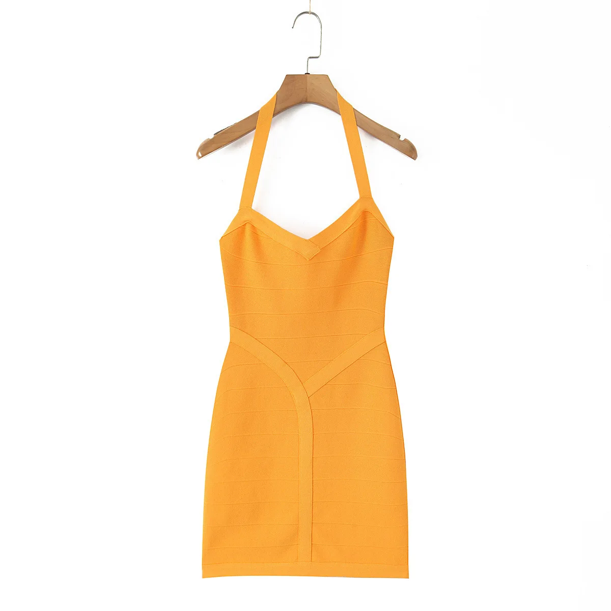 Suninheart Sexy Knit Bodycon Mini Dress Haltered Backless Stretchy Tight Club Party Dress Figure Hugging Night Out Dress