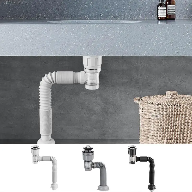 

Telescoping Anti-Odor Drain Pipe Expandable Anti-Odor Drain Outlet Hose Adjustable Wash Basin Sink Drain Hose Sealing Drain