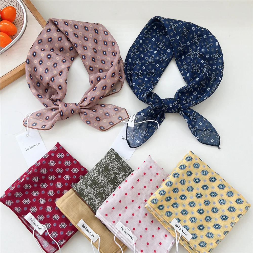 

55cm Cotton Square Scarf Hairscarf Headscarf Shawl Wrap Turban Bandanas Hairband Headband
