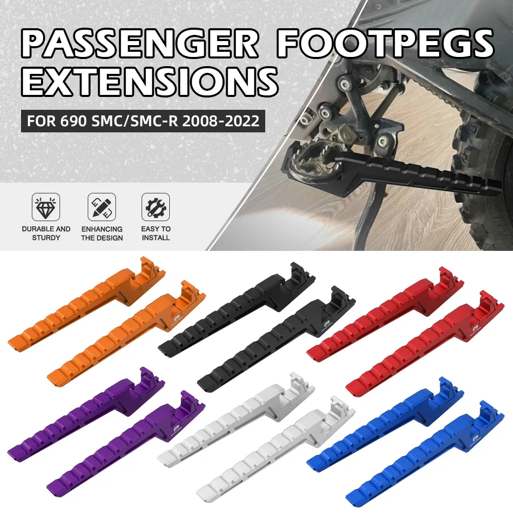 For KTM 690 SMC / SMC-R 2008-2009-2010-2011-2016-2017-2018-2019-2020-2021-2022 Motorcycle Foot Peg Passenger Footpegs Extensions