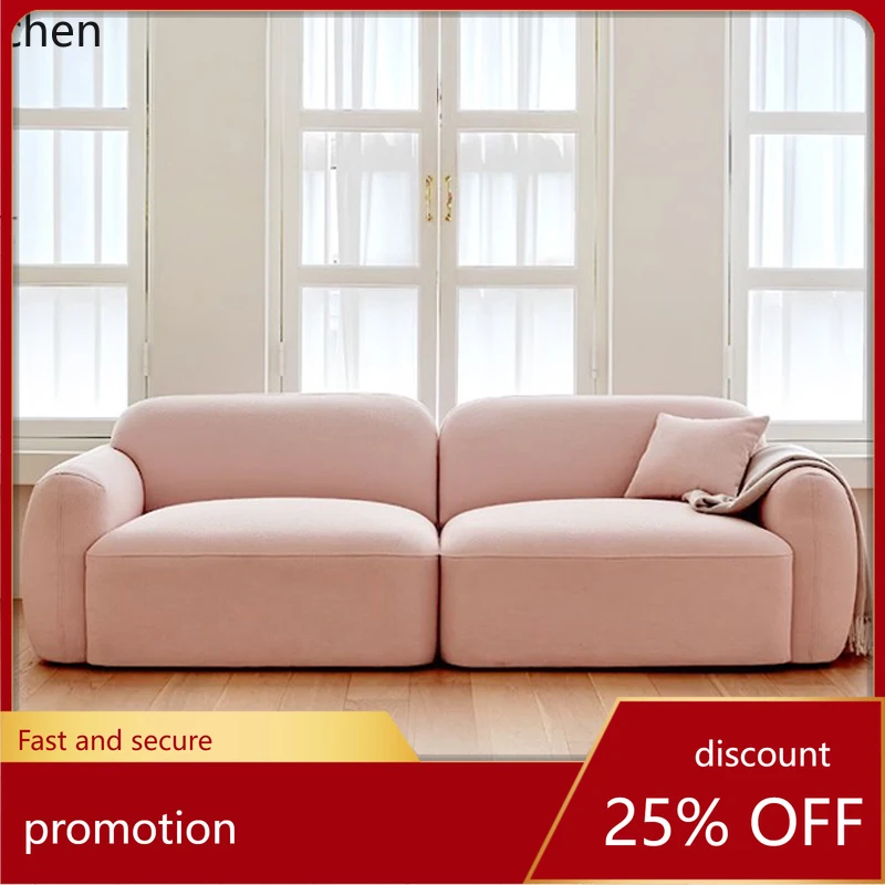ZMLsimple sofa small apartment living room B & B hotel retro lamb wool straight-row sofa