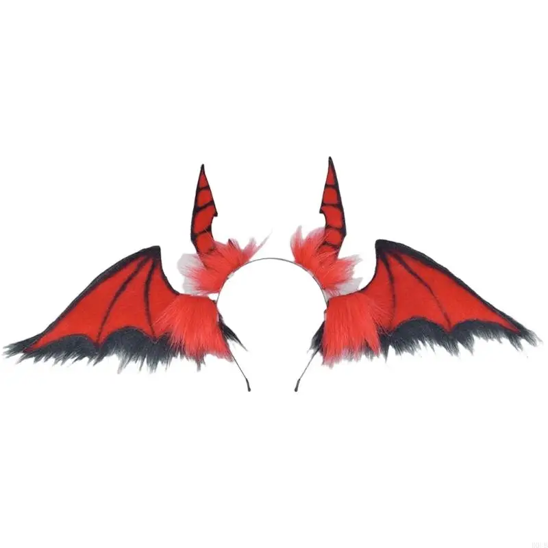Coiffure chauve-souris anime élégant d0ub casque accrocheur camais surdimensionné pour scène Halloween Cosplay Play