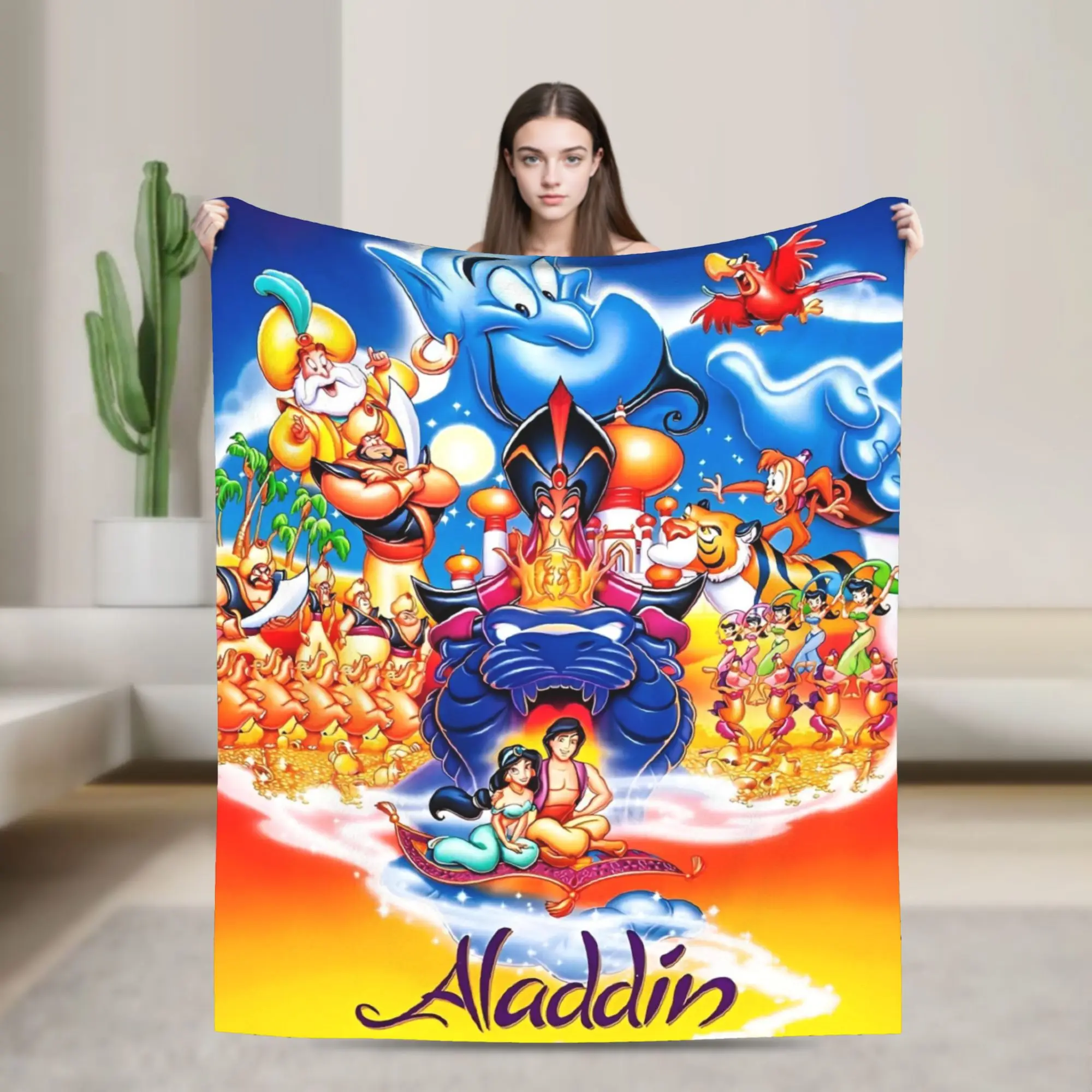 

Aladdin Blanket Fantasy Cartoon Flannel Awesome Warm Throw Blanket for Home Restaurant All Season