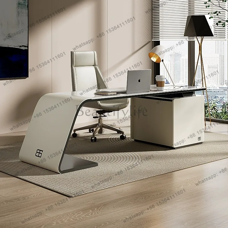 FG High Design Sense Office Desk Rock Plate Simple Study Writing Office Desk Computer L-shaped Corner Office Furniture· Mesa XYO