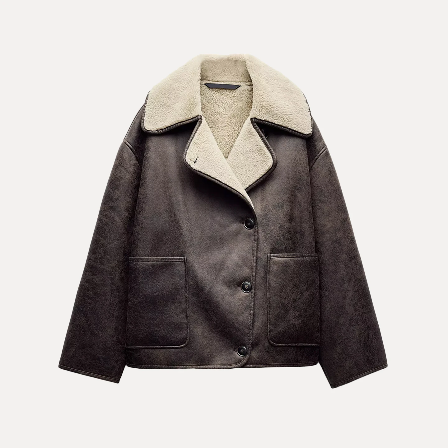 Z 2025 Nuevo abrigo de mujer Faion acolchado Jaet de piel de dos tonos con temperamento personal intercomado para mujer