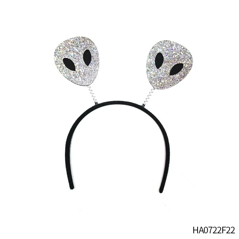 Costume d'extraterrestre drôle pour enfants et adultes, bandeau, gants, collier scintillant, boucles d'oreilles, accessoires de Cosplay