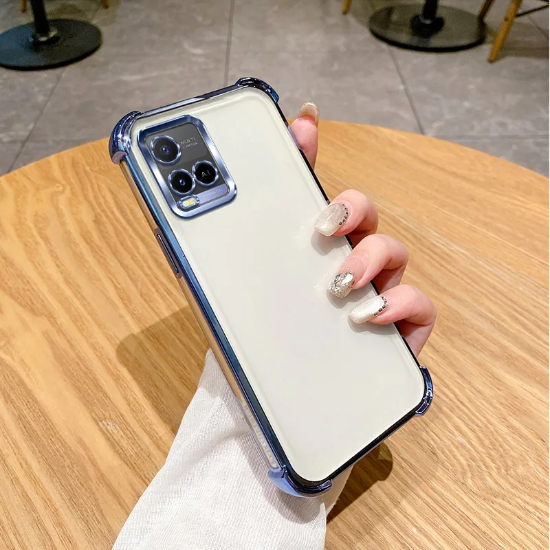 For Vivo Y21 Case vivo Y33S Y21S Y21T Y21E Y21A Y33T Y22S Y22 Transparent Curly Wave Hybrid Shockproof Bumper Cover Soft Fundas