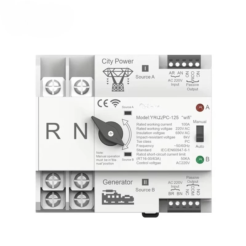 Yro Wifi Generator Dual Power Transfer Switch Auto Mts 220v Smart Low Voltage Products Change Over Switch Netzumschalter