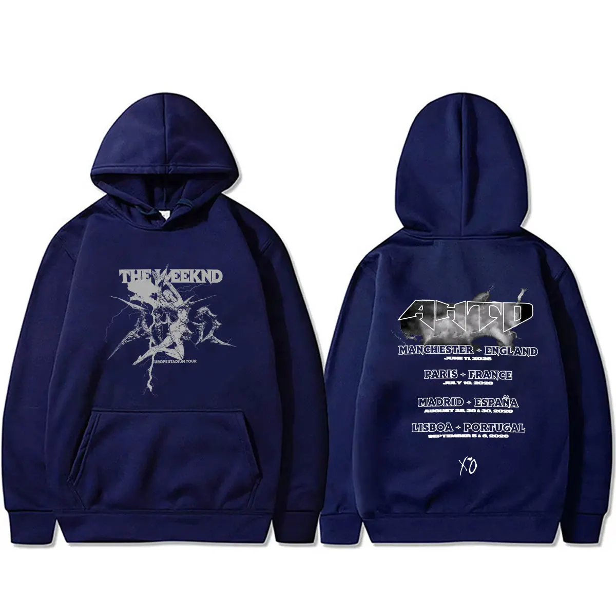 Famous Rapper The Weeknd After Hours Til Dawn with Playboi Carti Tour 2026 Hoodie Men Women Hip Hop Fashion Pop Music Sweatshirt
