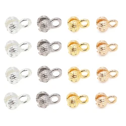 10/20pcs Crimp End Cap Stripe End Caps with Loop Crimp End Beads For DIY Bracelet Necklace Jewelry Making Accessories Supplies