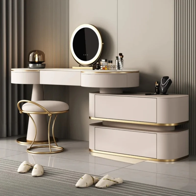 

Led Light Design Dressing Table Mirror Organizer Luxury Bedroom Dressing Table Girls Aesthetic Tocador De Maquillaje Furniture