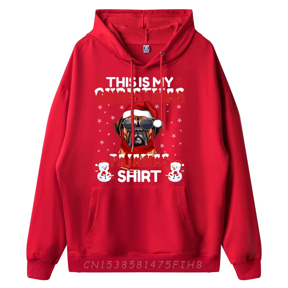 Boxer Dog Lover Christmas Pajama Reindeer Xmas Matching Designer Hoodies Men's Shirts Vaporwave