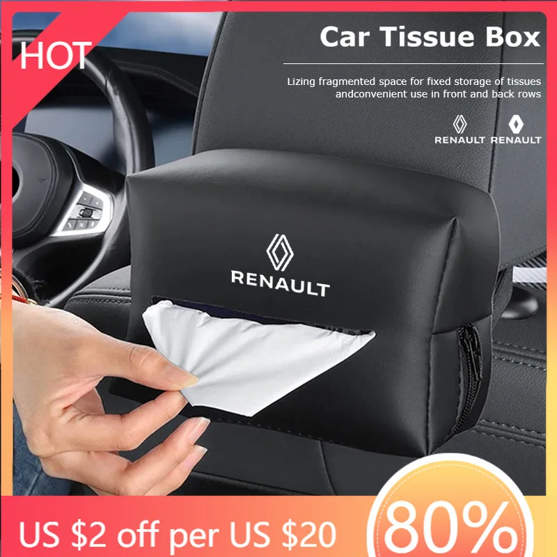 

Колпаки для автомобильных салфеток, солнцезащитный козырек, сумка для хранения бумажных полотенец на спинку сиденья для Renault Clio Kadjar Koleos QM6 Espace Scenic Megane Capt