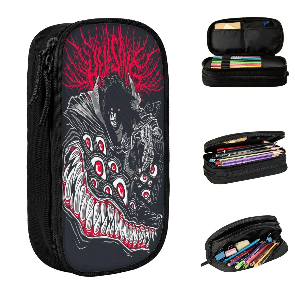 

Alucard Hellsing Pencil Case Double Layer Pencil Pouch Girls Boys Kawaii Large Capacity Back To School Pencil Cases Supplies