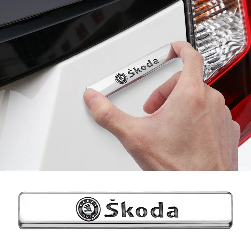 3D Aluminum Car Metal Strip Sticker Body Decoration Sticker For Skoda Octavia A5 A4Fabia Kamiq Kapoq Kodiaq Rapid Accessories