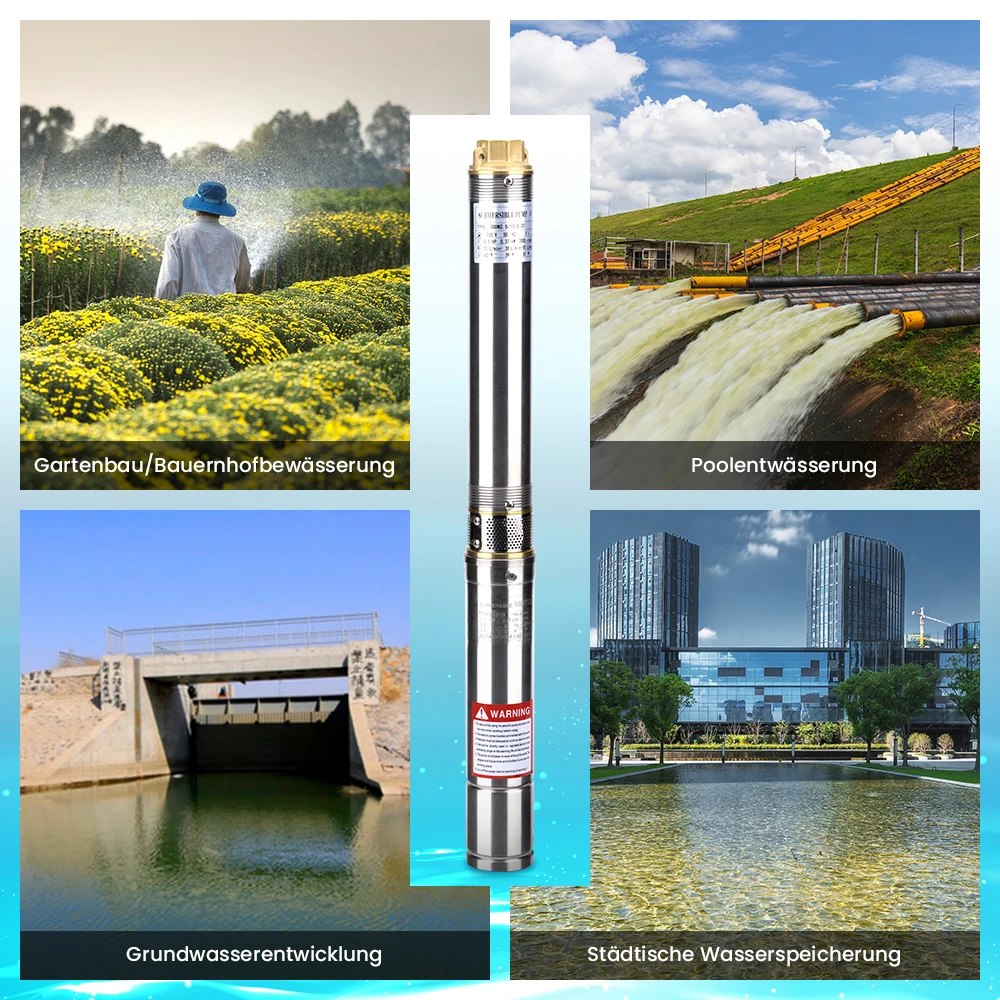 مضخة مياه تعمل بالطاقة الشمسية 370 وات 230 فولت/50 هرتز للنافارات مضخة غاطسة بئر عميق 3 بوصة 3,800 لتر/ساعة لسقي الماشية #4