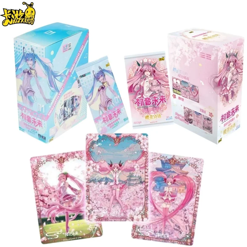 KAYOU Genuine Hatsune Miku Card Sakura Poetry Chujianbao Animation Cartoon Game Collection Card Peripheral Toy Girl Gift