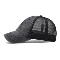 Gorra de béisbol lavada con protección UV y visera ajustable